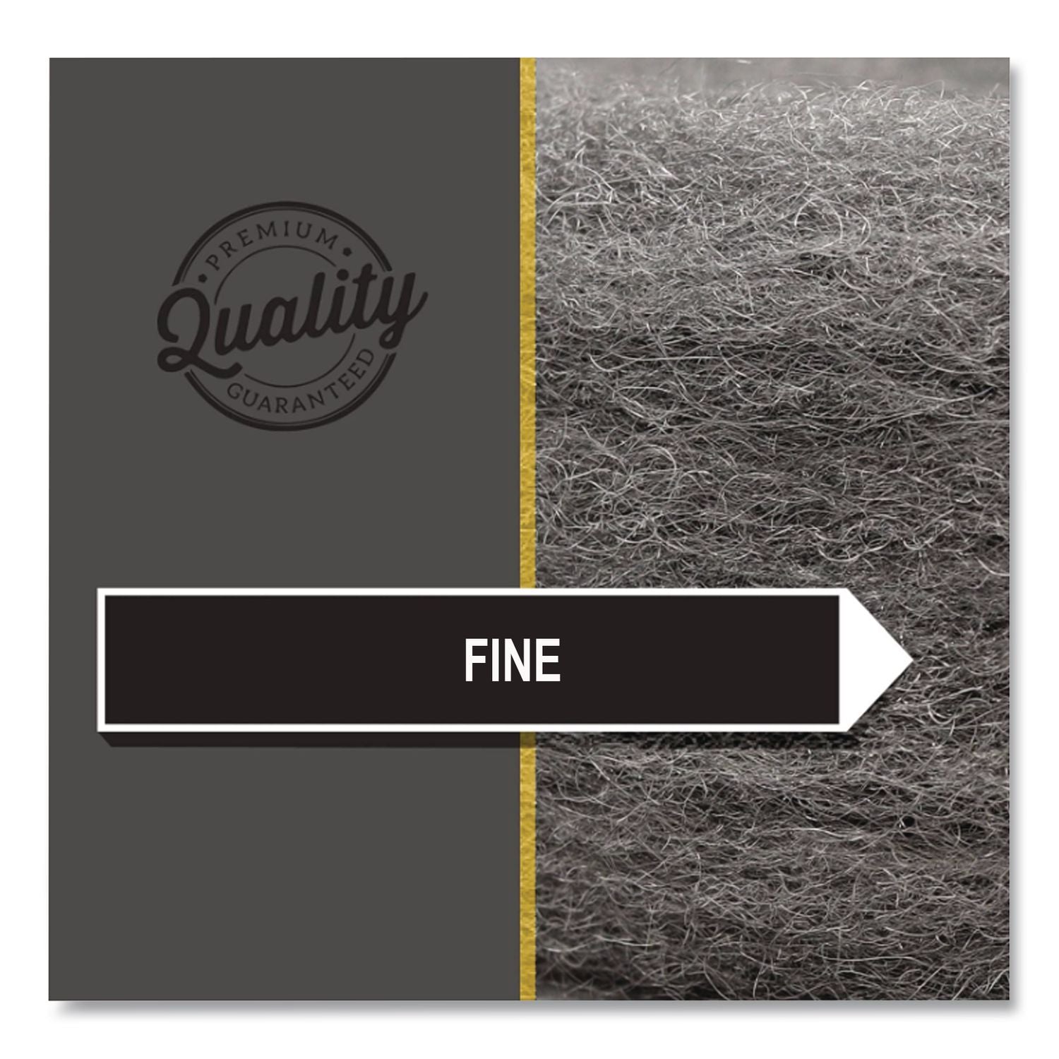 Radial Steel Wool Pads, Grade 0 (Fine): Cleaning and Polishing, 20" Diameter, Gray, 12/Carton