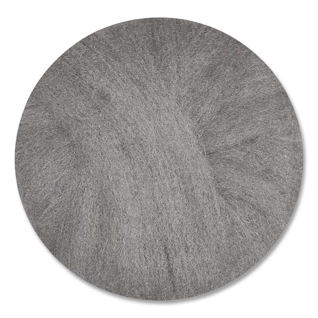 Radial Steel Wool Pads, Grade 0 (Fine): Cleaning and Polishing, 20" Diameter, Gray, 12/Carton