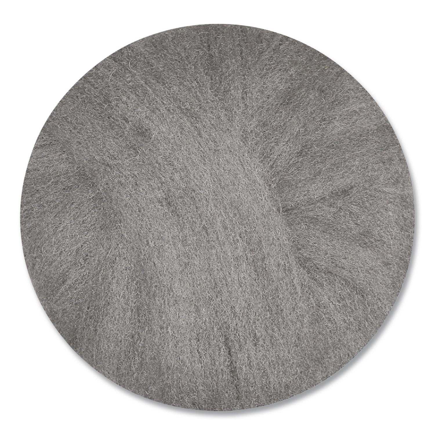 Radial Steel Wool Pads, Grade 0 (Fine): Cleaning and Polishing, 20" Diameter, Gray, 12/Carton