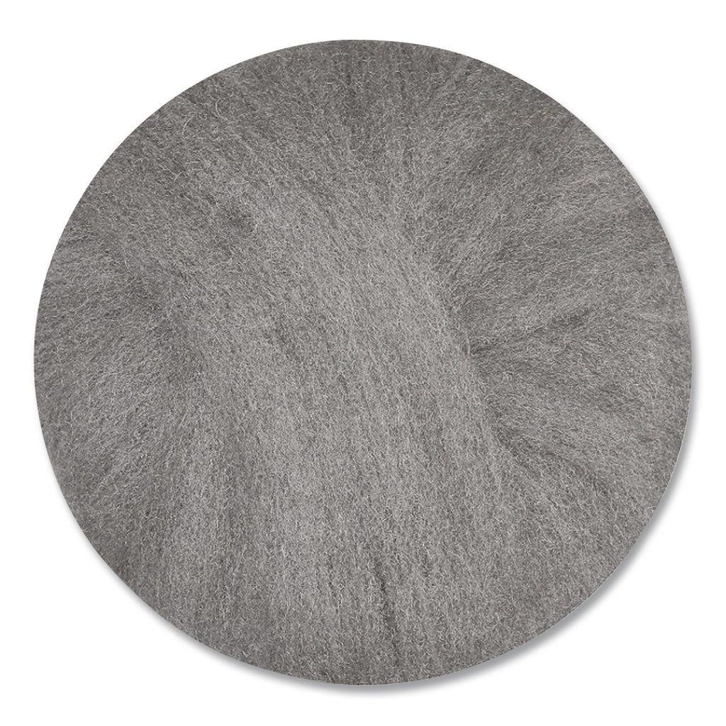 Radial Steel Wool Pads, Grade 2 (Coarse): Stripping/Scrubbing, 20" Diameter, Gray, 12/Carton