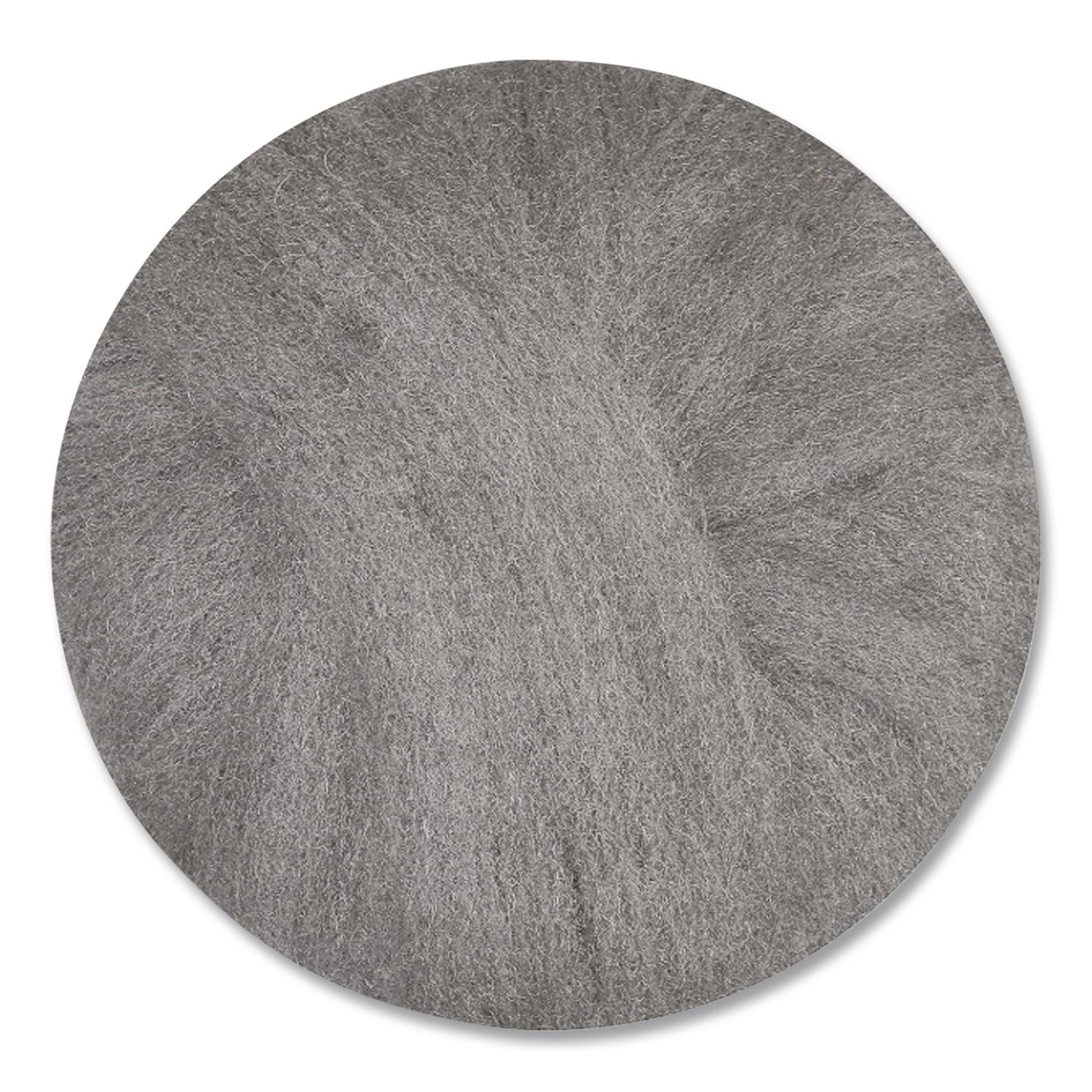 Radial Steel Wool Pads, Grade 2 (Coarse): Stripping/Scrubbing, 20" Diameter, Gray, 12/Carton