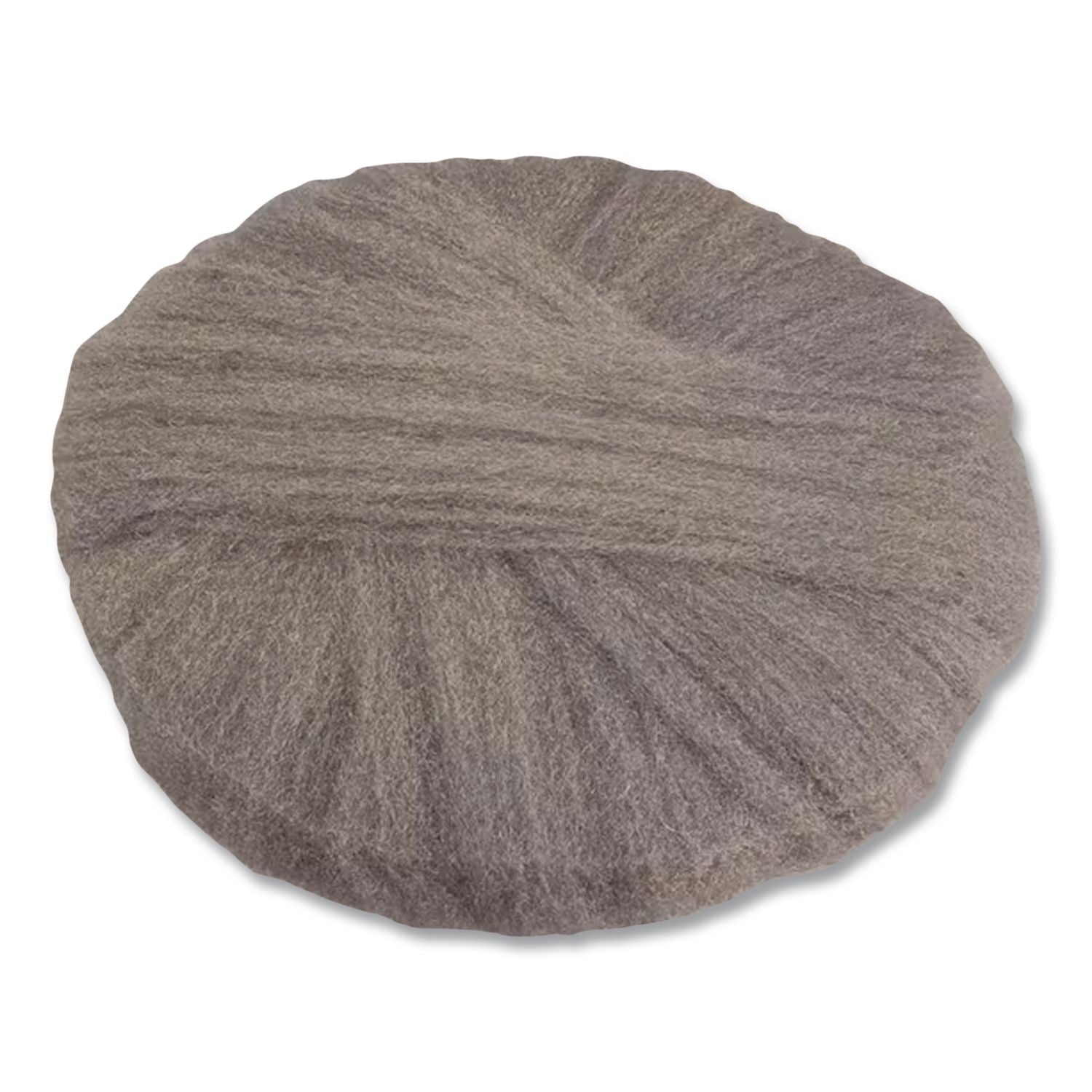 Radial Steel Wool Pads, Grade 3: Cleaning and Polishing, 20" Diameter, Gray, 12/Carton