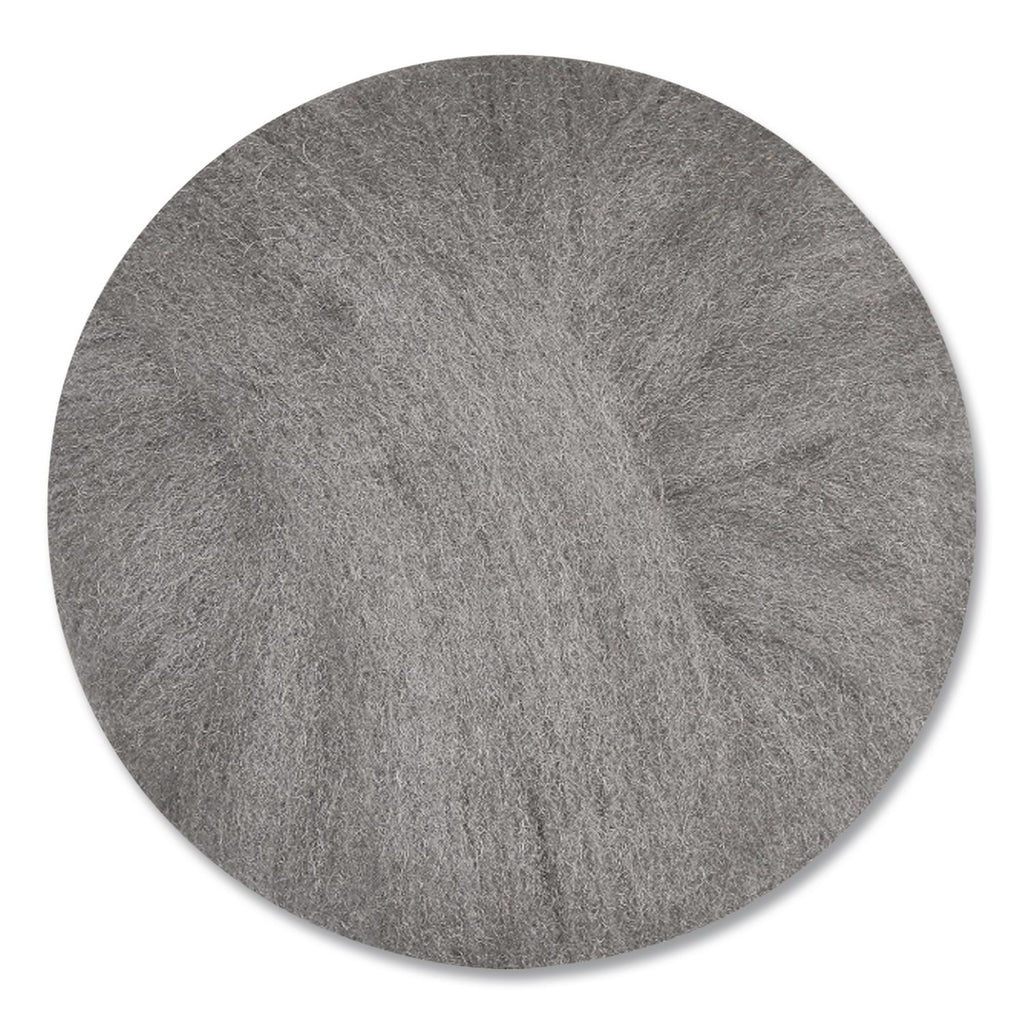 Radial Steel Wool Pads, Grade 3: Cleaning and Polishing, 20" Diameter, Gray, 12/Carton