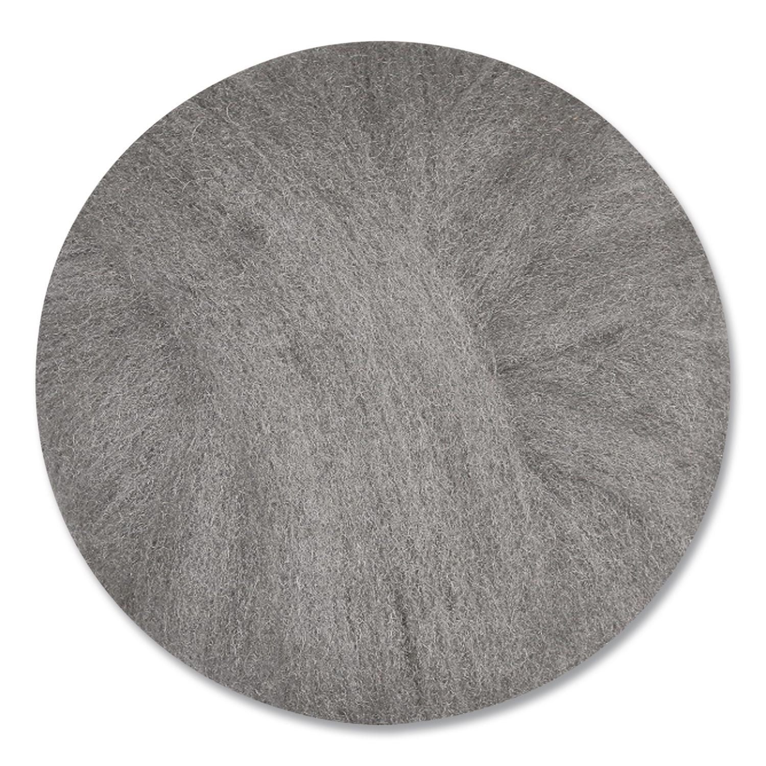 Radial Steel Wool Pads, Grade 3: Cleaning and Polishing, 20" Diameter, Gray, 12/Carton
