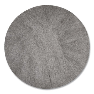Radial Steel Wool Pads, Grade 3: Cleaning and Polishing, 20" Diameter, Gray, 12/Carton