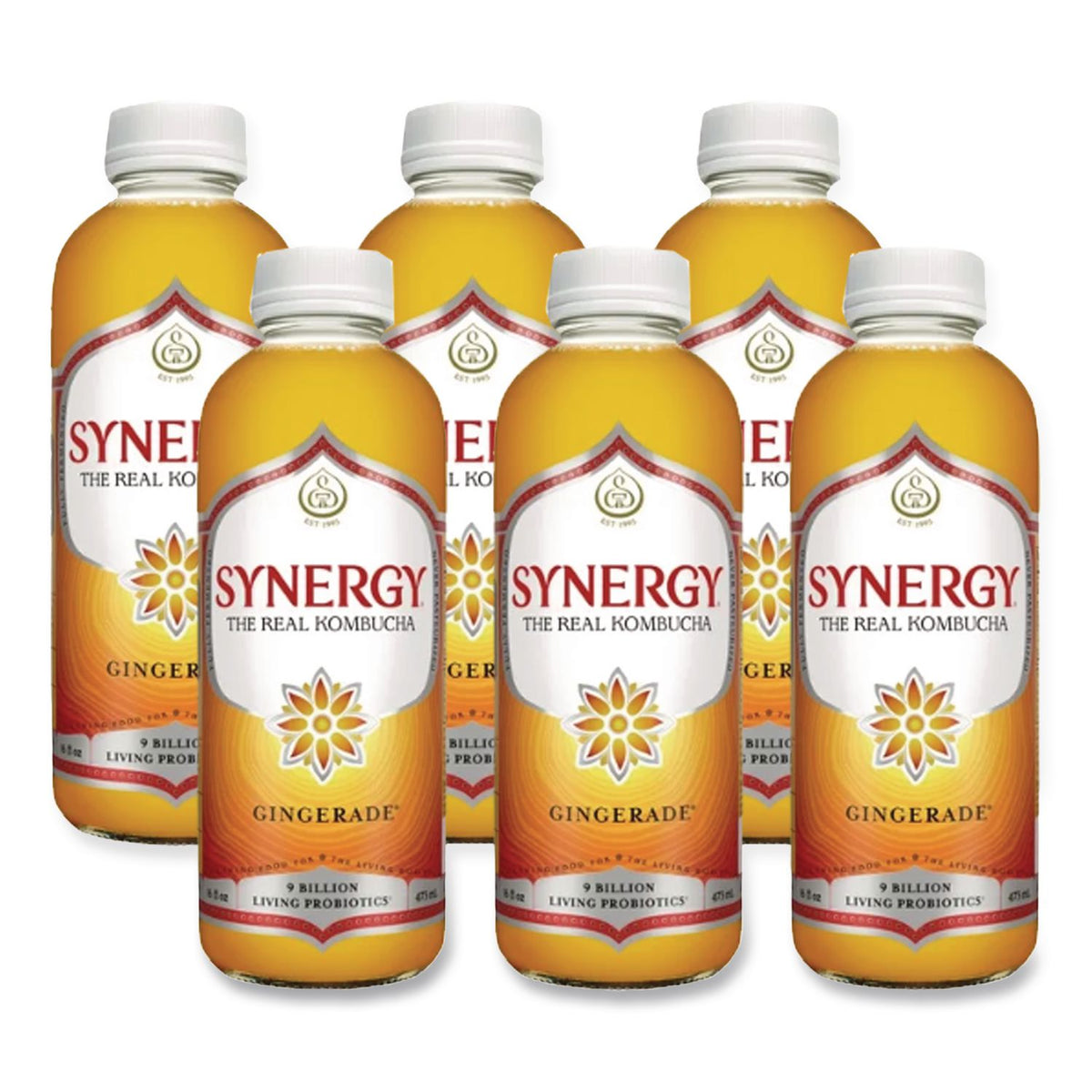 Organic Raw Kombucha Gingerade, 16.2 oz Bottle, 6/Carton, Ships in 1-3 Business Days