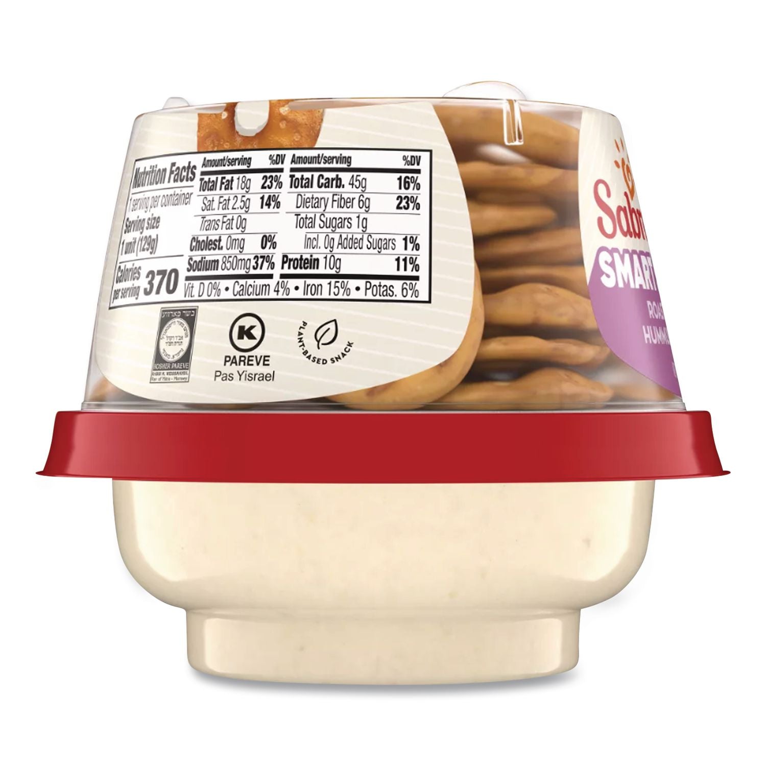 Classic Hummus with Pretzel, 4.56 oz Cup, 6 Cups/Pack, Ships in 1-3 Business Days