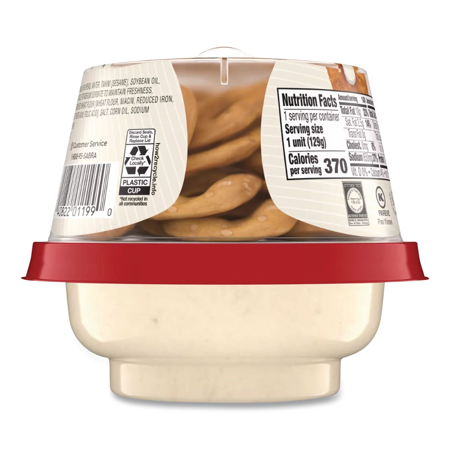 Classic Hummus with Pretzel, 4.56 oz Cup, 6 Cups/Pack, Ships in 1-3 Business Days