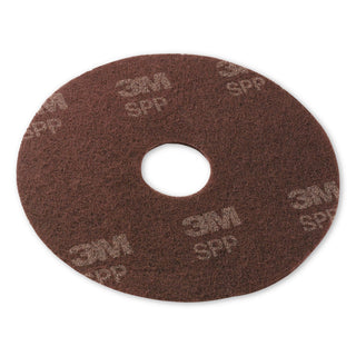 Surface Prep Floor Pads, 16" Diameter, Brown, 10/Carton