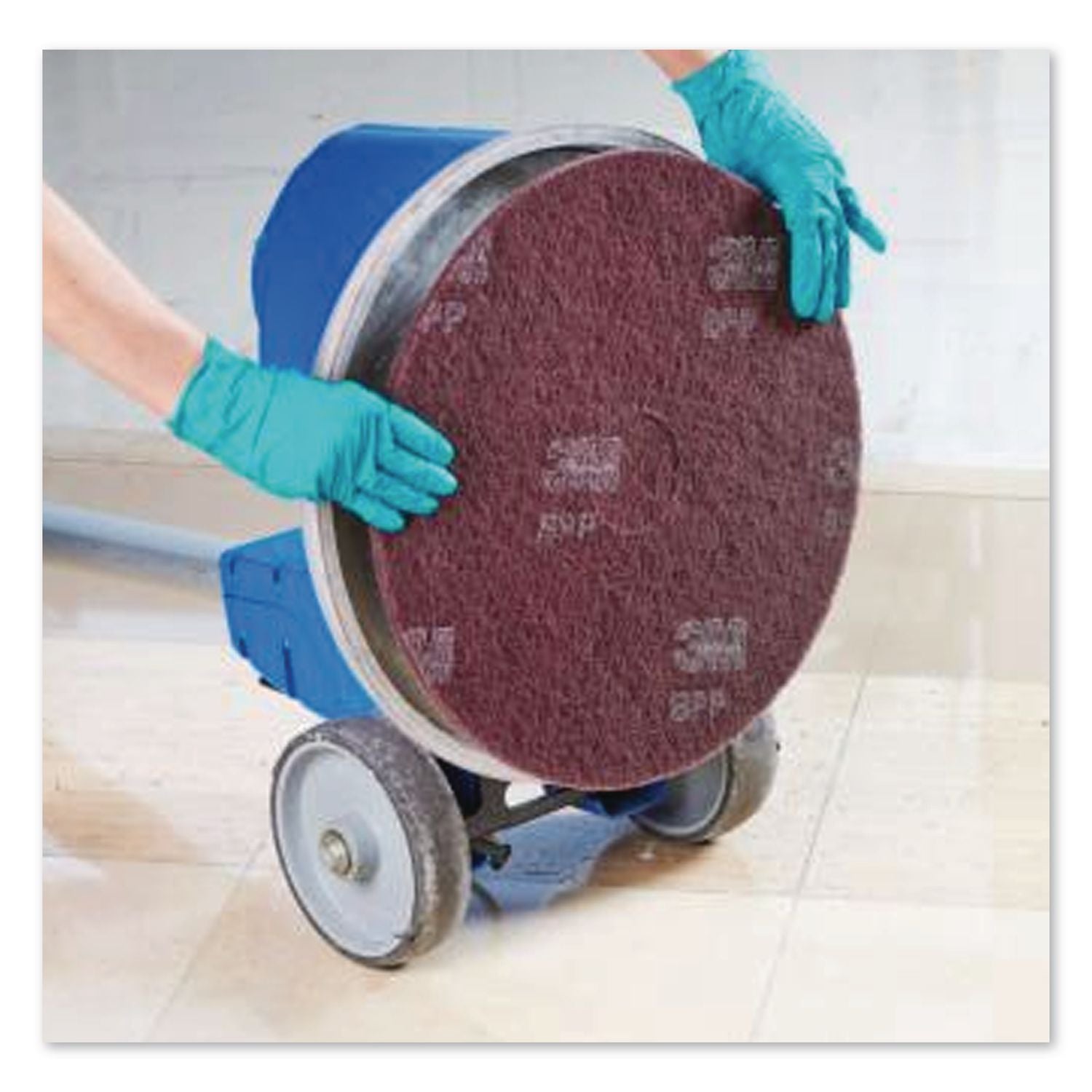 Surface Prep Floor Pads, 16" Diameter, Brown, 10/Carton