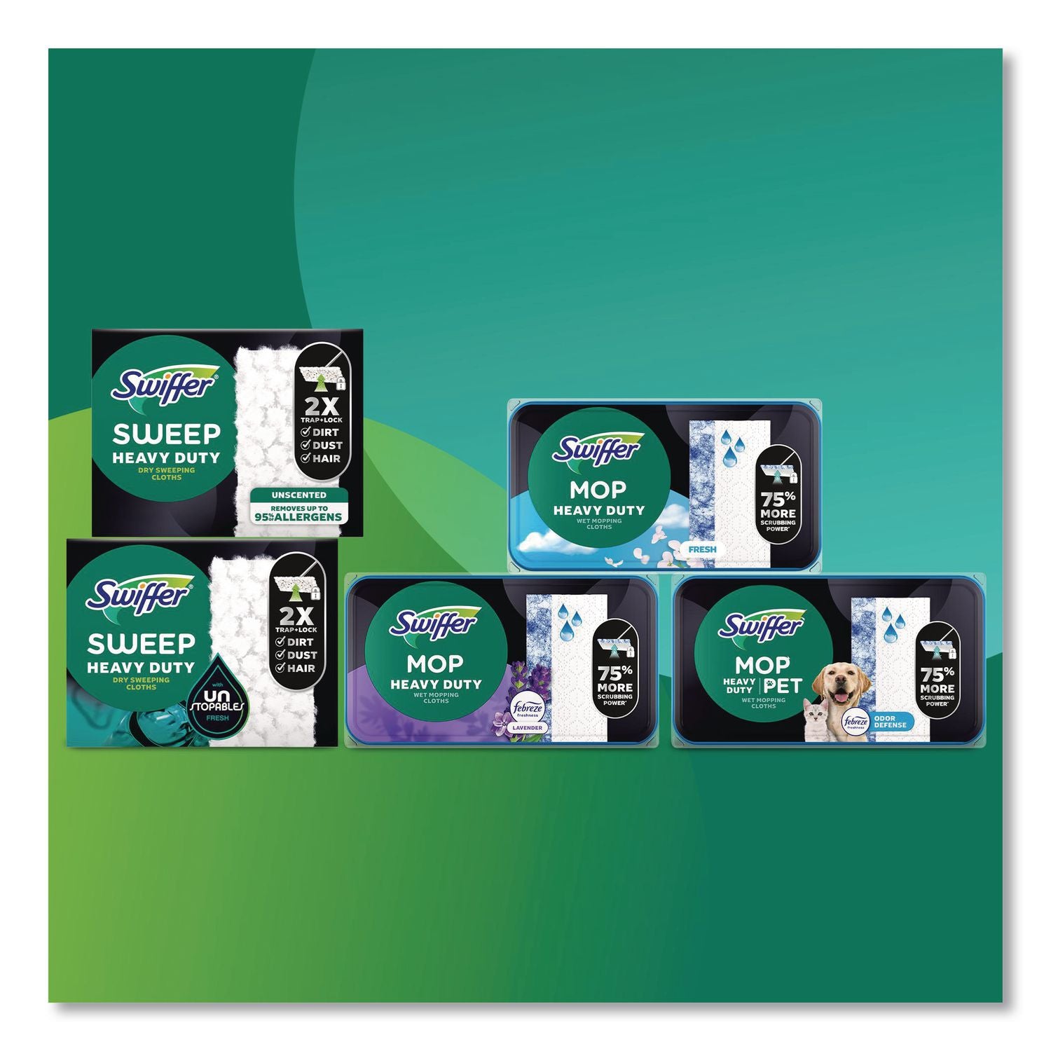 Heavy-Duty Wet Refill Cloths, 10 x 8, Open Window Fresh, 20/Tub, 6 Tubs/Carton