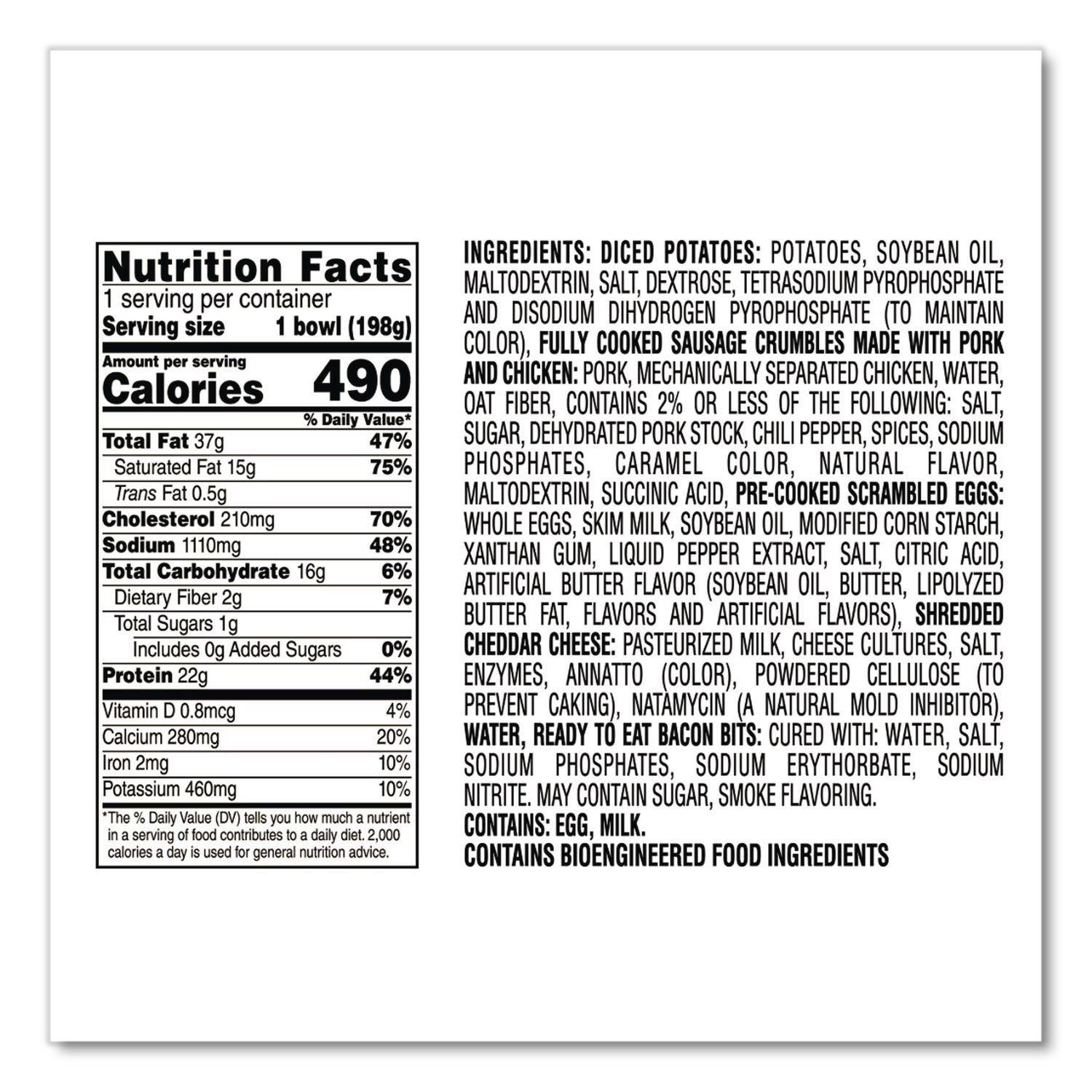 Breakfast Bowl Meat Lovers, 7 oz, 8/Carton, Ships in 1-3 Business Days