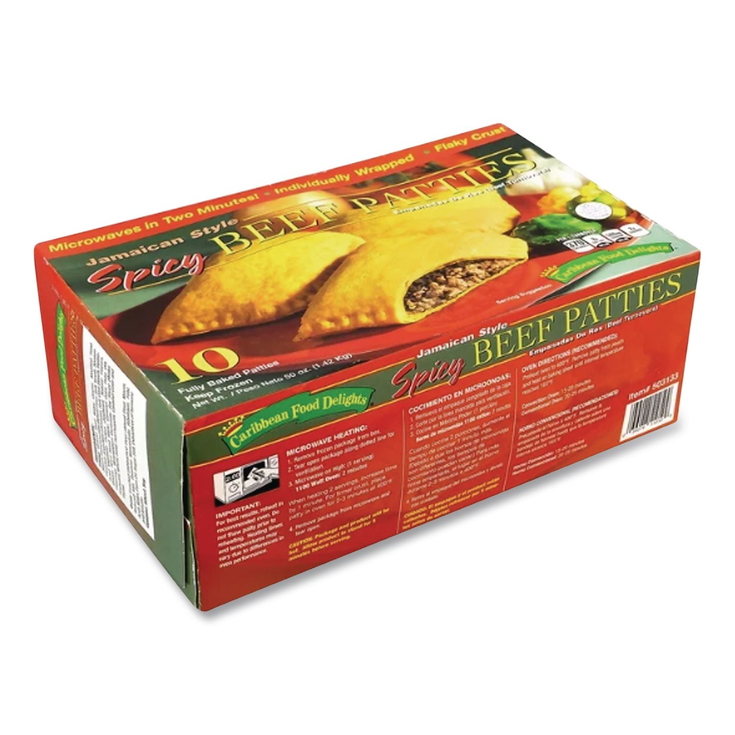 Jamacian Style Spicy Beef Empanadas, 5 oz, 10/Carton, Ships in 1-3 Business Days