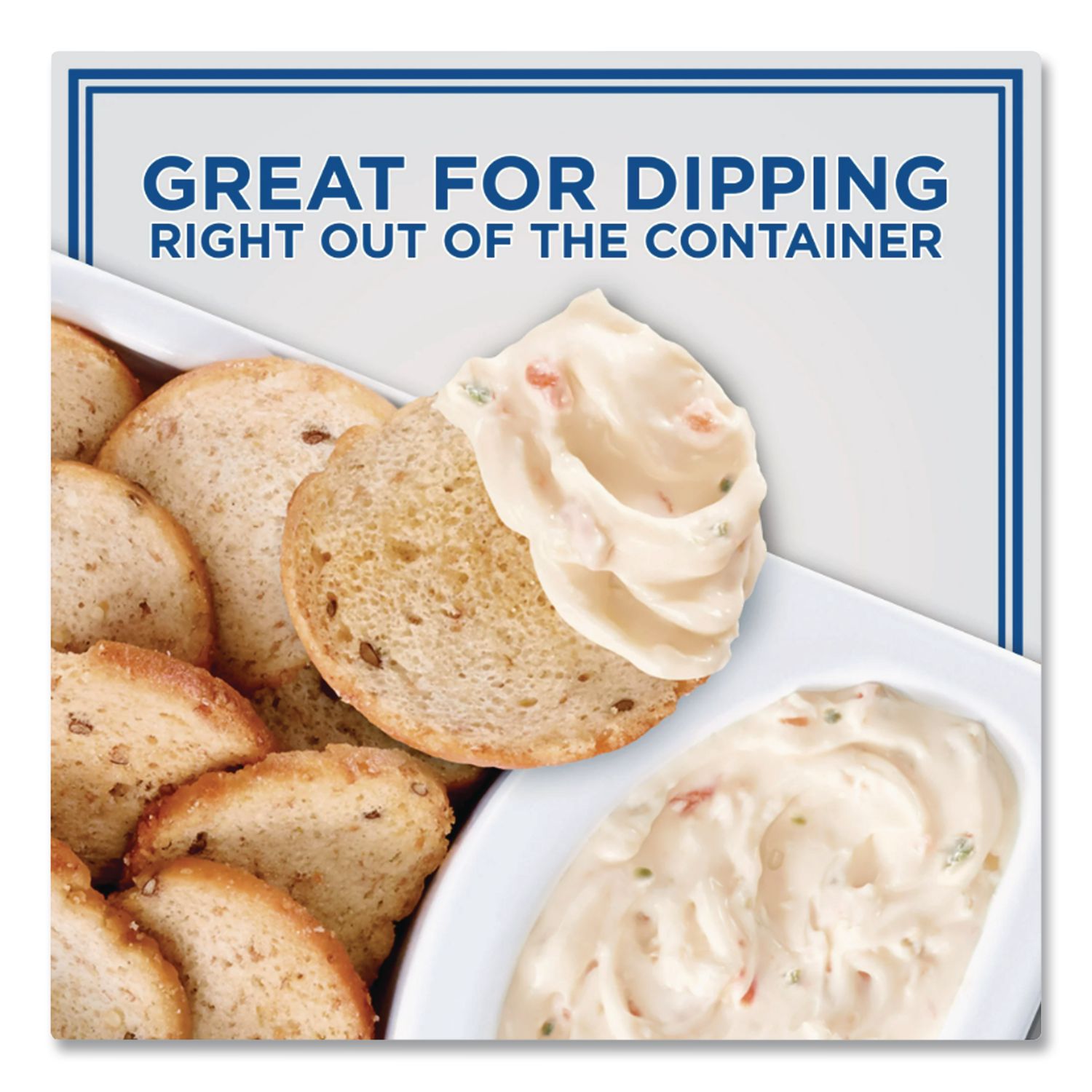 Multigrain Bagel Chips and Garden Vegetable Cream Cheese Dip, 2.5 oz, 5/Carton, Ships in 1-3 Business Days