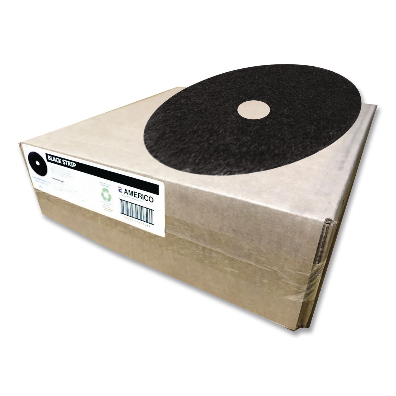 Stripping Pads, 20" Diameter, Black, 5/Carton