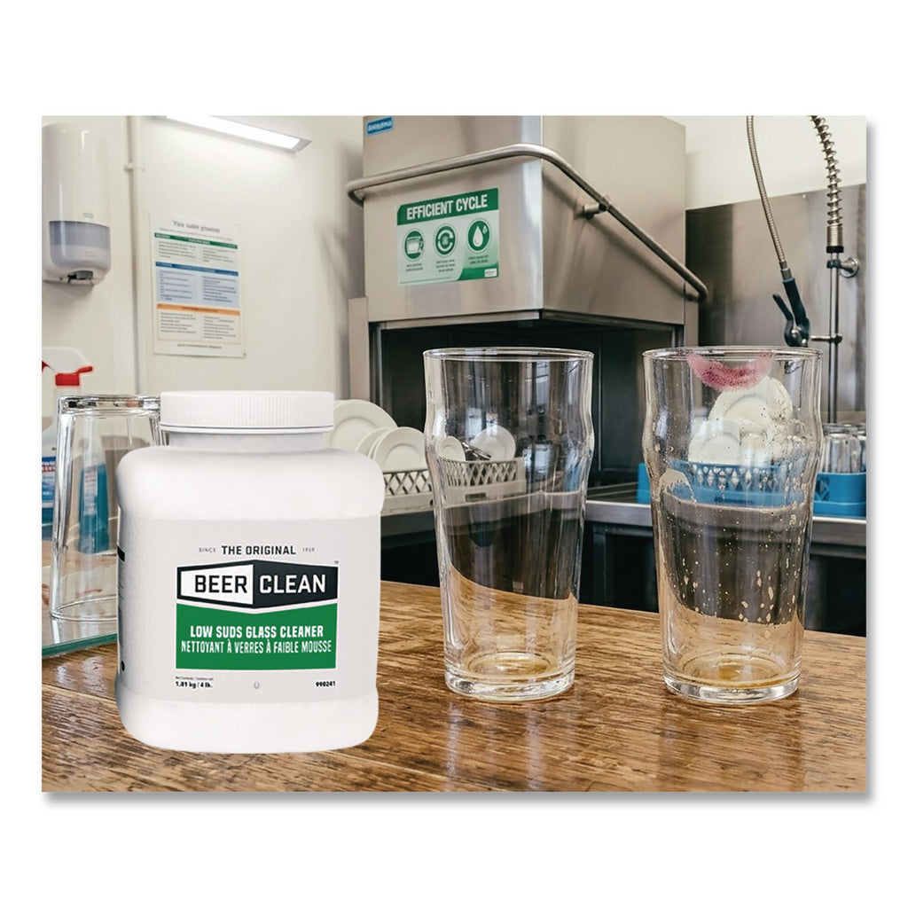 Beer Clean Glass Cleaner, Unscented, Powder, 4 lb. Container