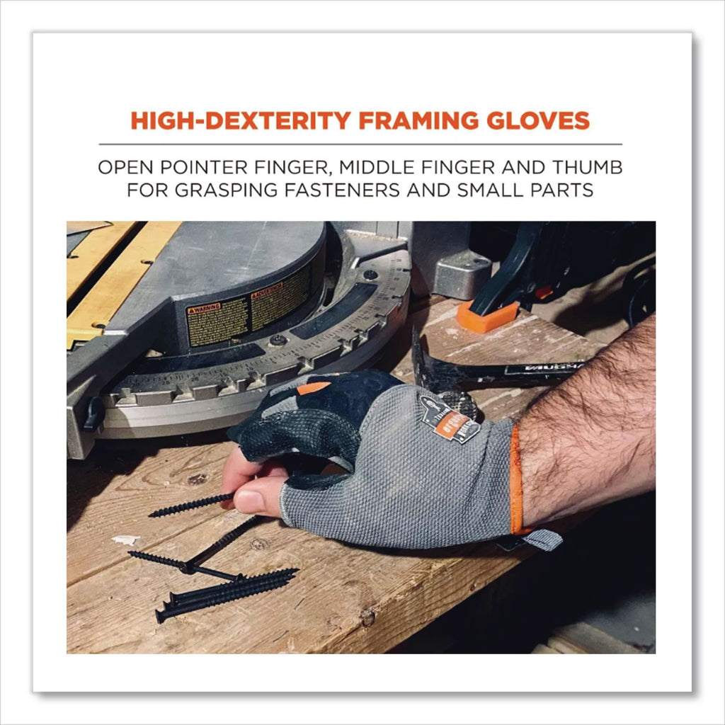 ProFlex 720 Heavy-Duty Framing Gloves, Gray, Small, 1 Pair, Ships in 1-3 Business Days