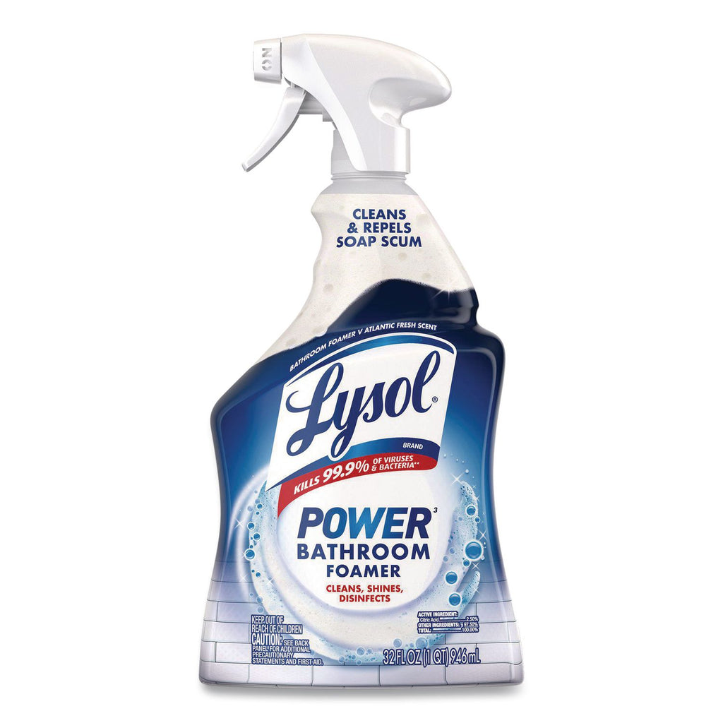 Disinfectant Power Bathroom Foamer, Liquid, Unscented, 32 oz Spray Bottle, 12/Carton
