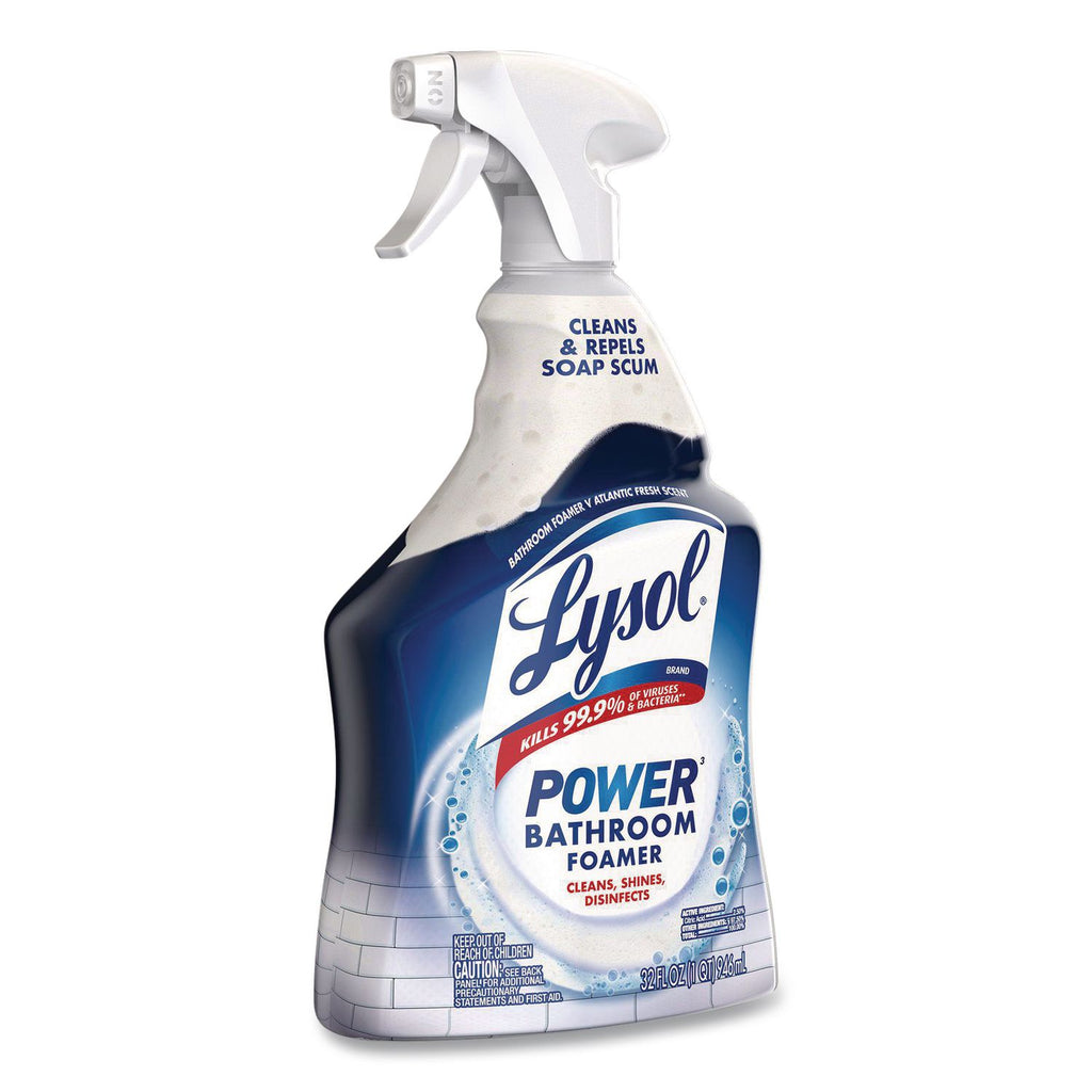 Disinfectant Power Bathroom Foamer, Liquid, Unscented, 32 oz Spray Bottle, 12/Carton