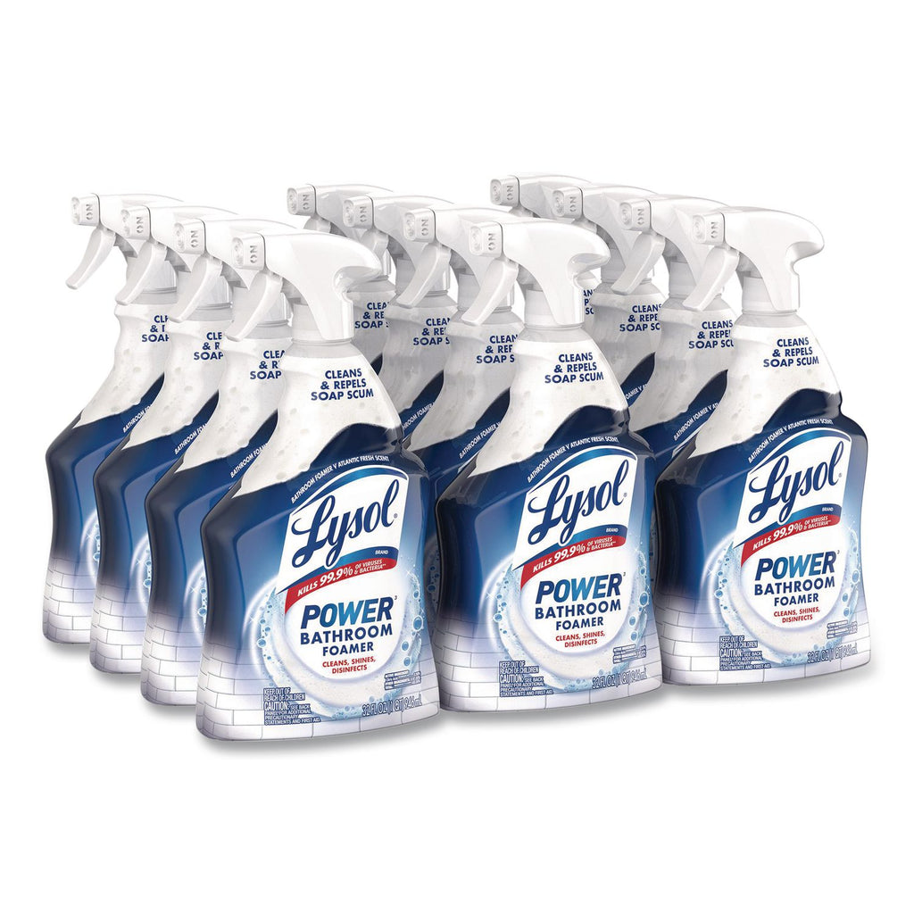 Disinfectant Power Bathroom Foamer, Liquid, Unscented, 32 oz Spray Bottle, 12/Carton