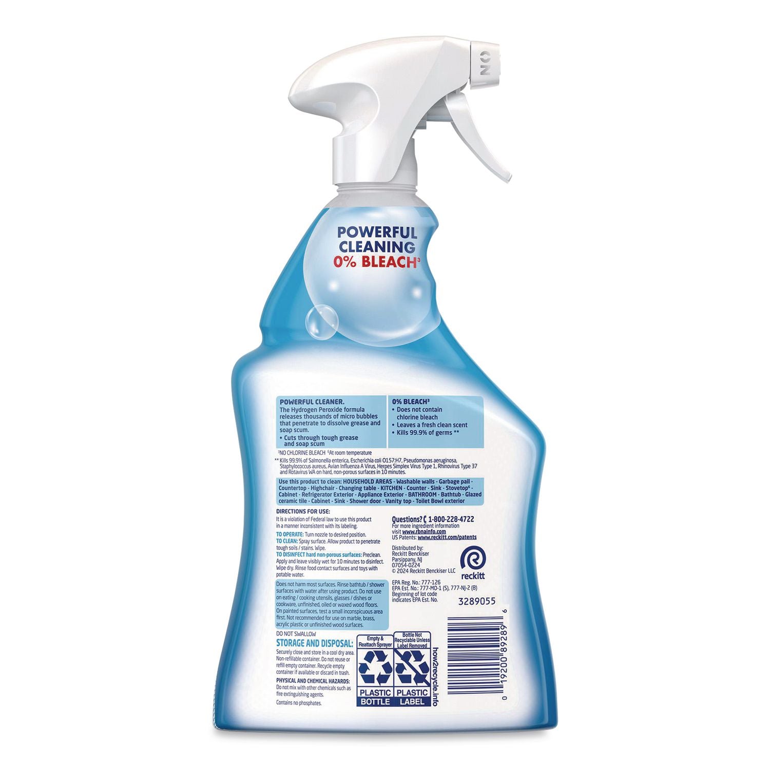 Multi-Purpose Hydrogen Peroxide Cleaner, Citrus Sparkle Zest, 32 oz Trigger Spray Bottle, 9/Carton