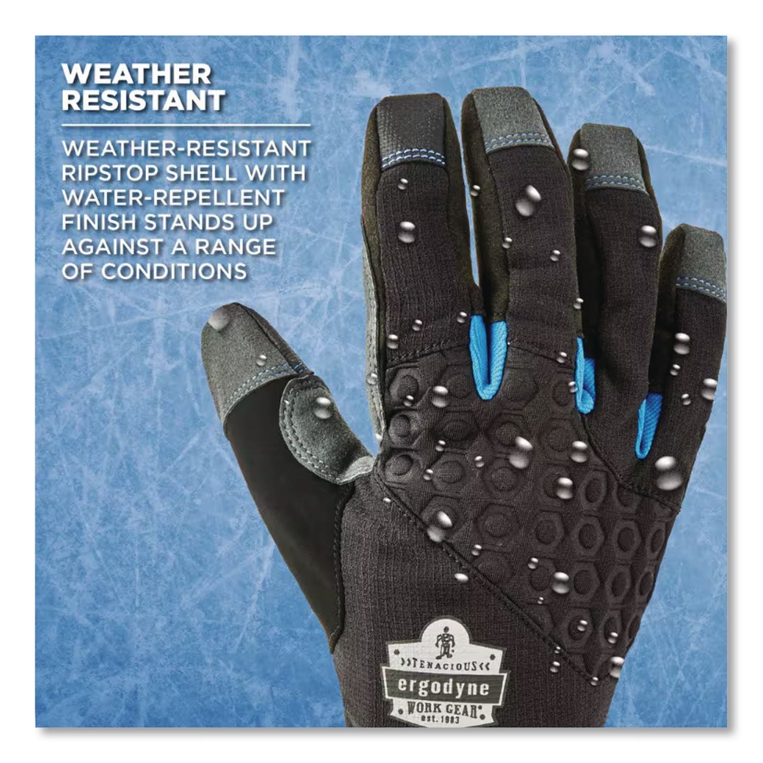 Proflex 817 Reinforced Thermal Utility Gloves, Black, Large, 1 Pair, Ships in 1-3 Business Days