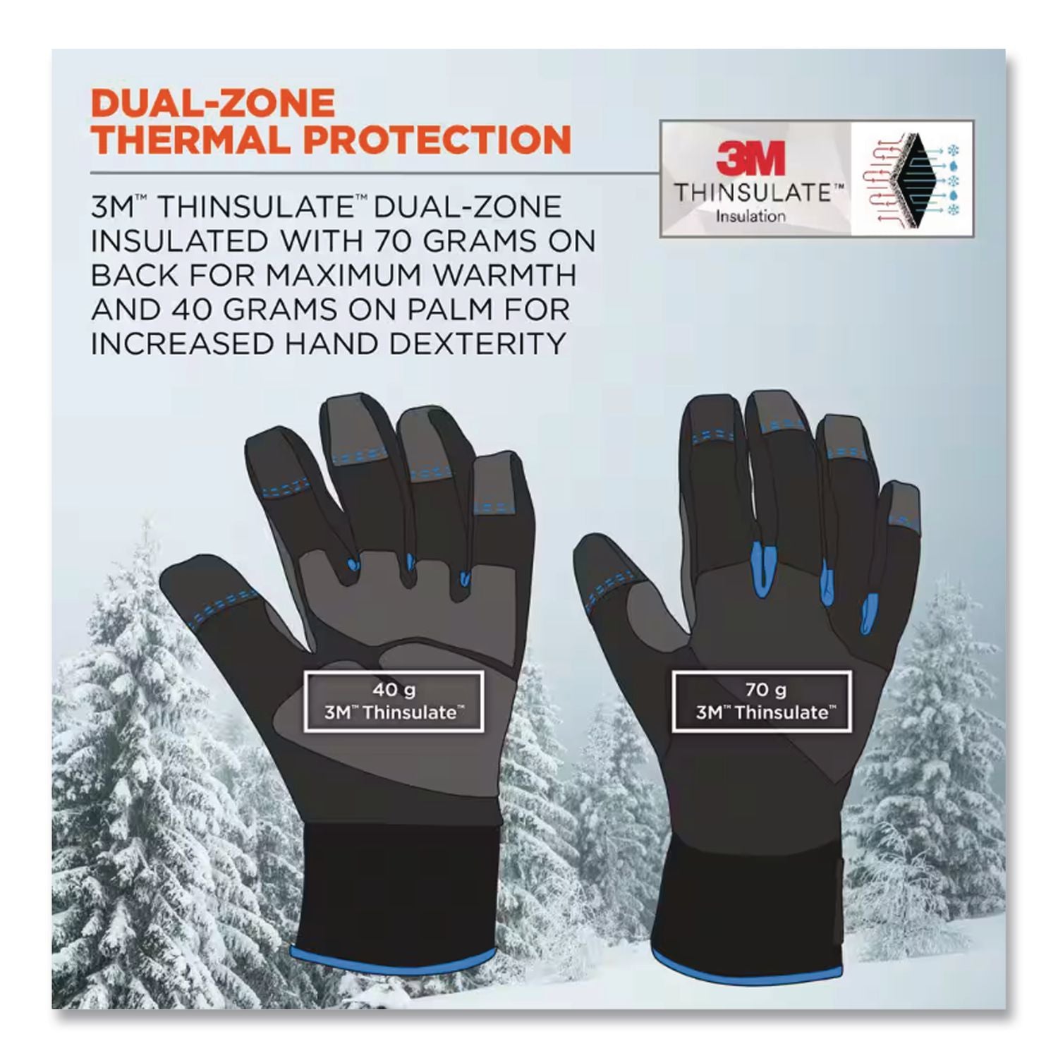 Proflex 817 Reinforced Thermal Utility Gloves, Black, Large, 1 Pair, Ships in 1-3 Business Days