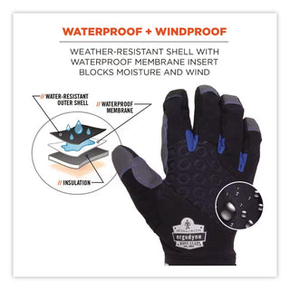 Proflex 817WP Reinforced Thermal Waterproof Utility Gloves, Black, Small, 1 Pair, Ships in 1-3 Business Days
