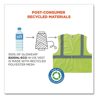 GloWear 8205HL Type R Class 2 Super Econo Mesh Safety Vest, 2X-Large to 3X-Large, Lime