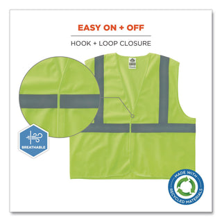 GloWear 8205HL Type R Class 2 Super Econo Mesh Safety Vest, Small/Medium, Lime