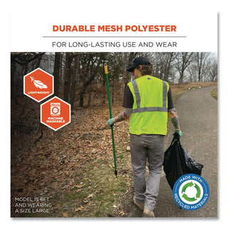 GloWear 8205HL Type R Class 2 Super Econo Mesh Safety Vest, 2X-Large to 3X-Large, Lime