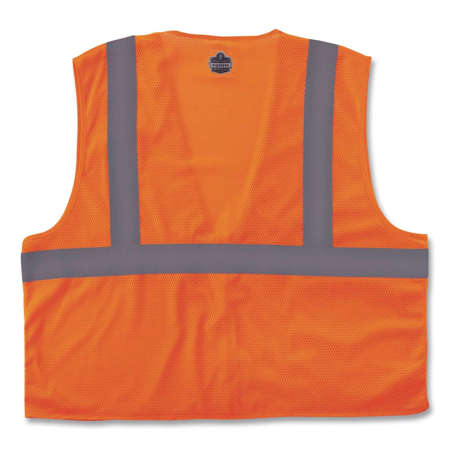 GloWear 8210Z Class 2 Economy Vest, Polyester Mesh, Zipper Closure, Large to X-Large, Orange