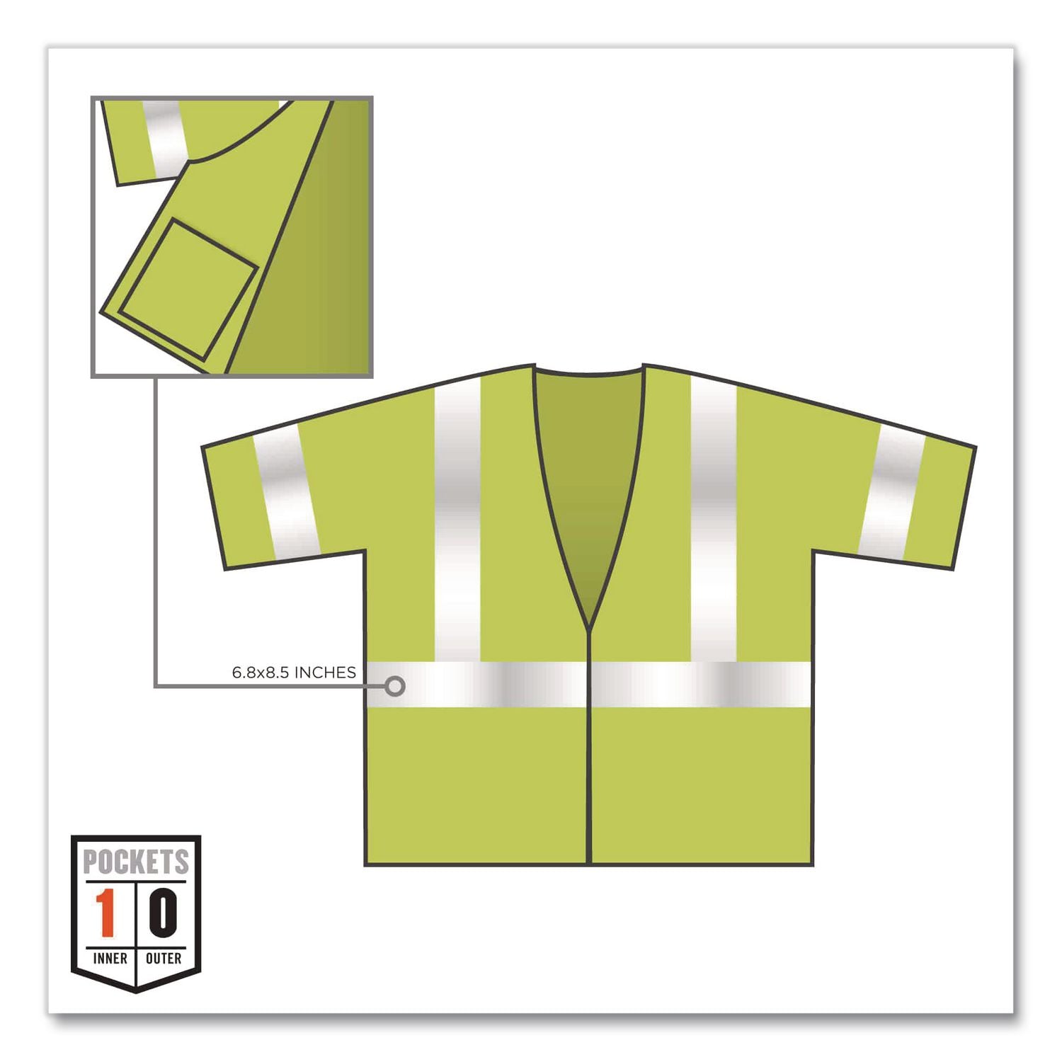 GloWear 8310HL Type R Class 3 Economy Mesh Vest, Small to Medium, Lime, Ships in 1-3 Business Days