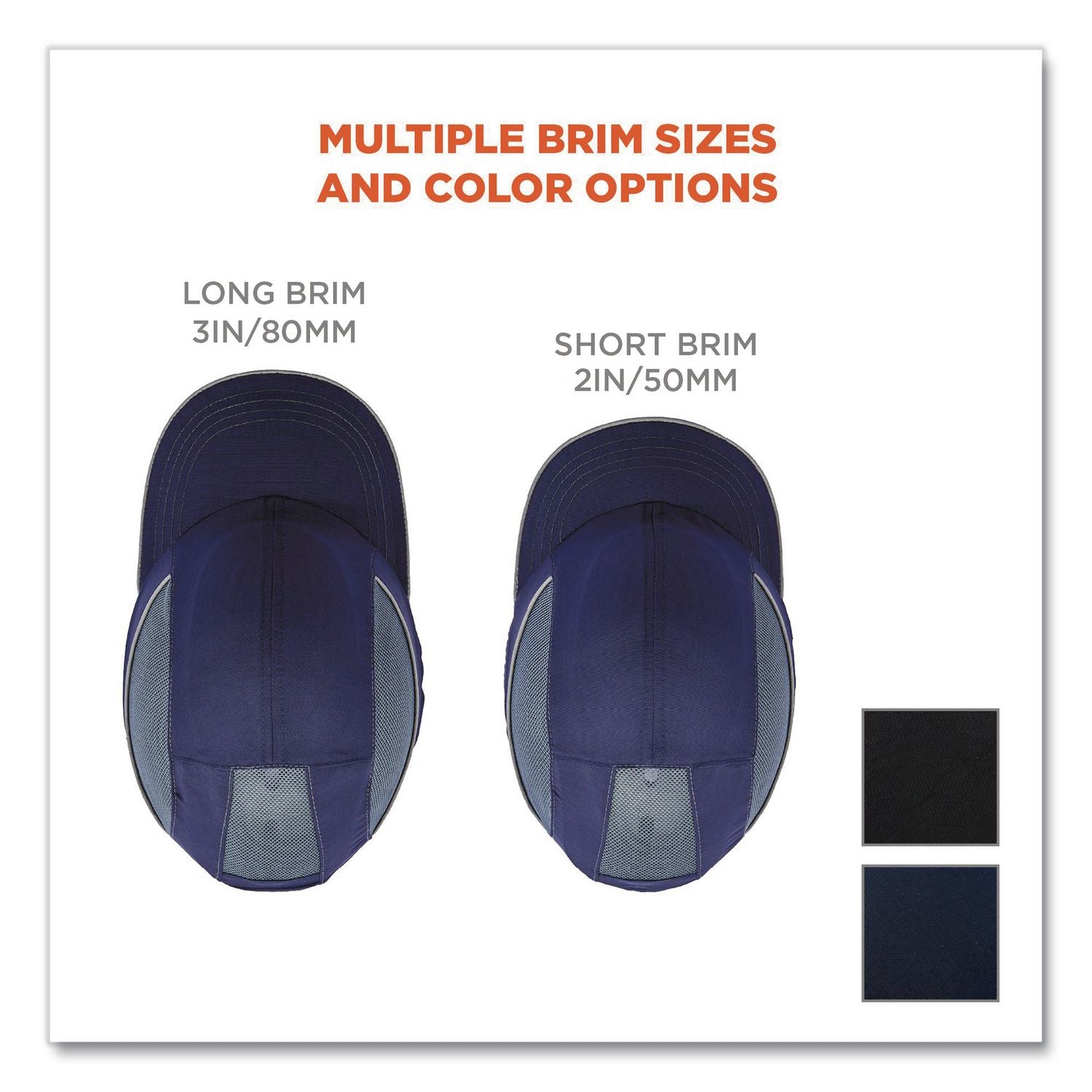 Skullerz 8960 Bump Cap with LED Lighting, Short Brim, Black, Ships in 1-3 Business Days