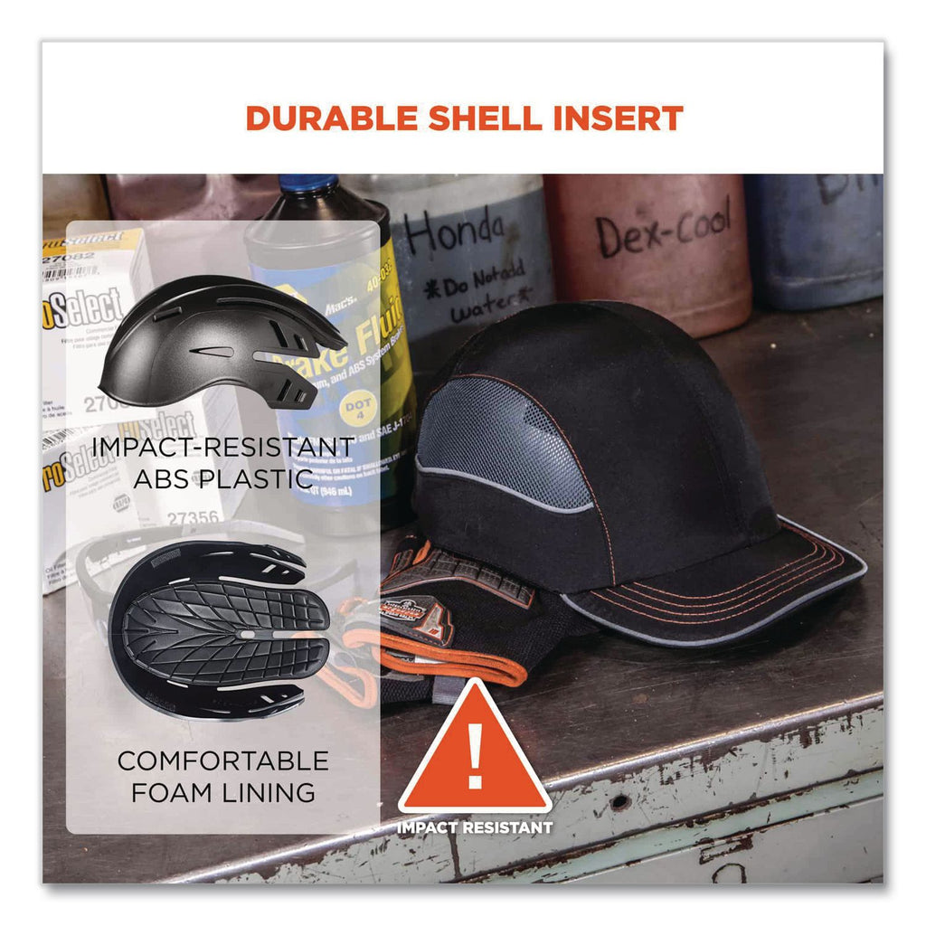 Skullerz 8960 Bump Cap with LED Lighting, Short Brim, Black, Ships in 1-3 Business Days