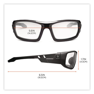 Skullerz Odin Safety Glasses, Black Frame/Clear Lens, Nylon/Polycarb, Ships in 1-3 Business Days