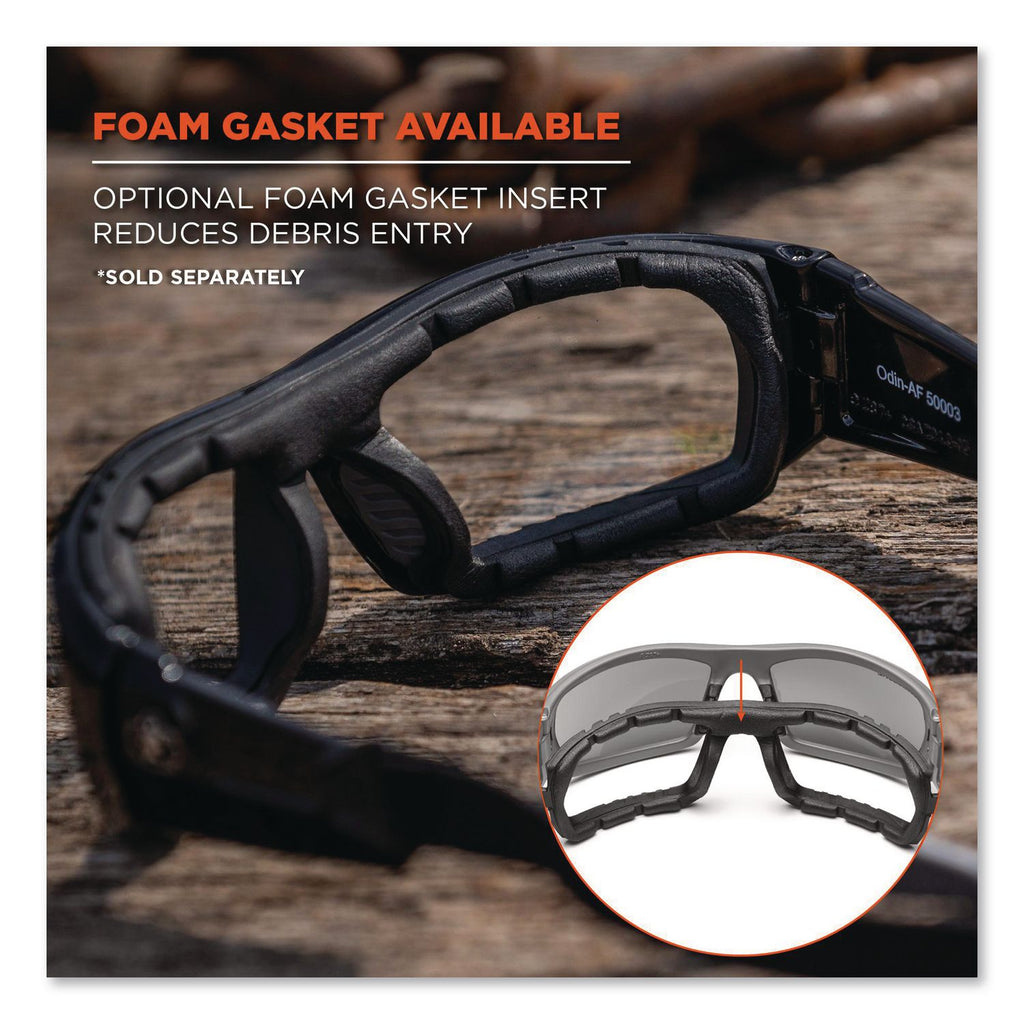 Skullerz Odin Safety Glasses, Black Frame/Clear Lens, Nylon/Polycarb, Ships in 1-3 Business Days