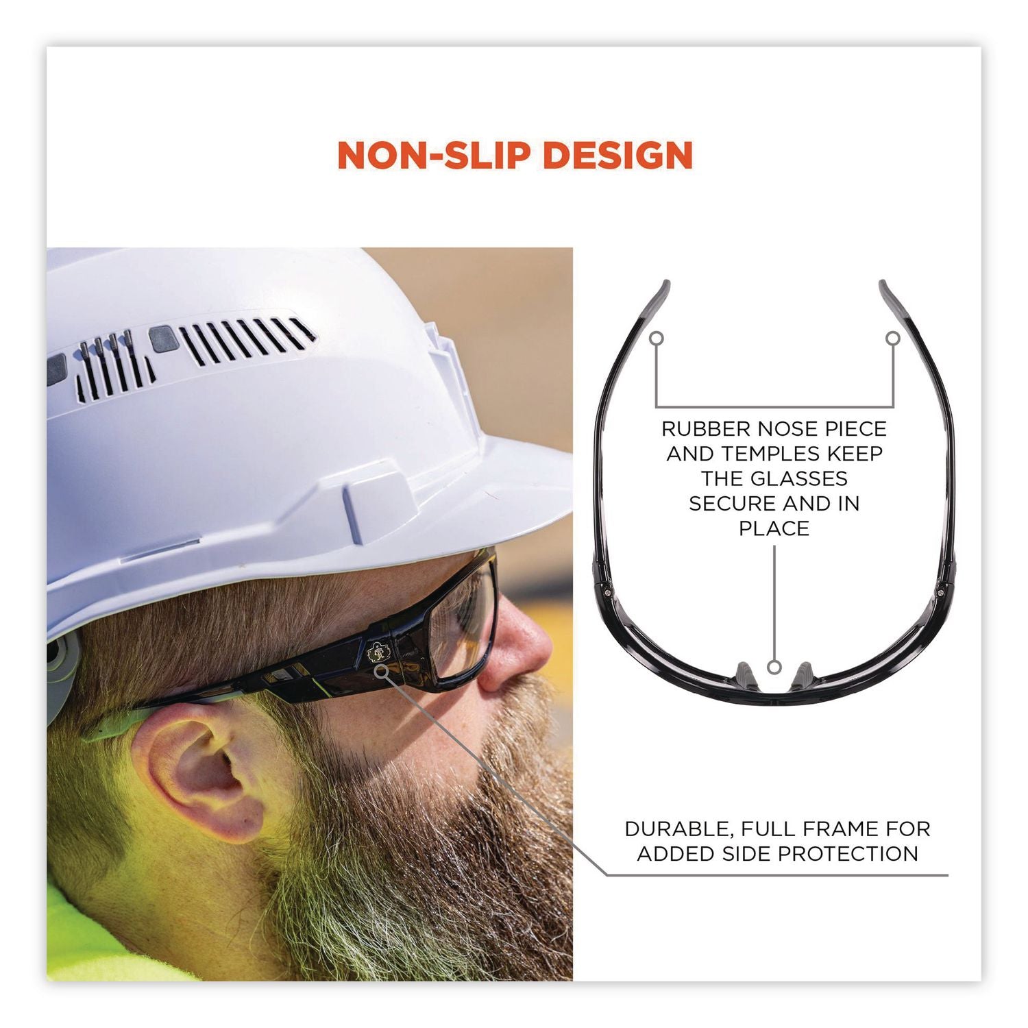 Skullerz Odin Safety Glasses, Black Frame/Clear Lens, Nylon/Polycarb, Ships in 1-3 Business Days