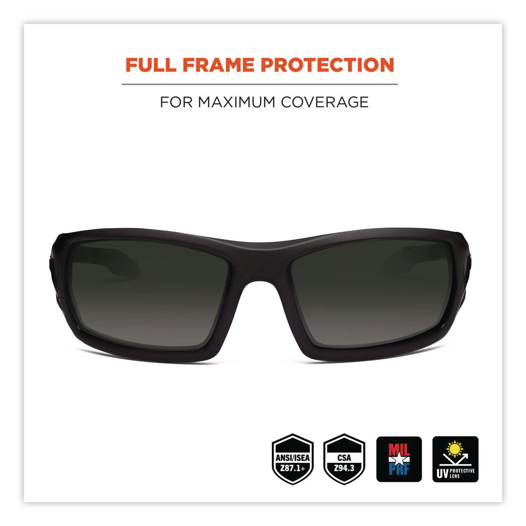 Skullerz Odin Safety Glasses, Black Frame/Smoke Lens, Nylon/Polycarb
