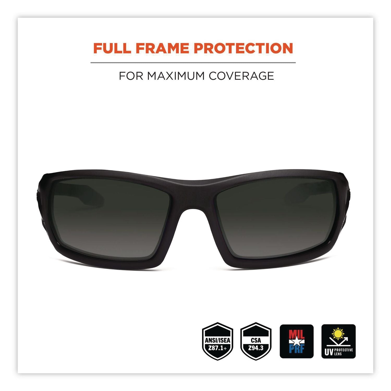 Skullerz Odin Safety Glasses, Black Frame/Smoke Lens, Nylon/Polycarb