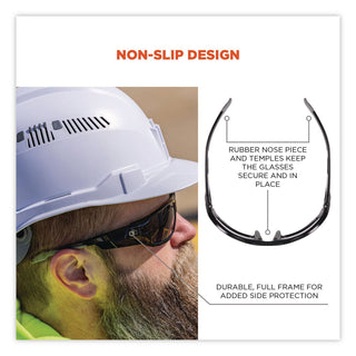 Skullerz Odin Safety Glasses, Black Frame/Smoke Lens, Nylon/Polycarb