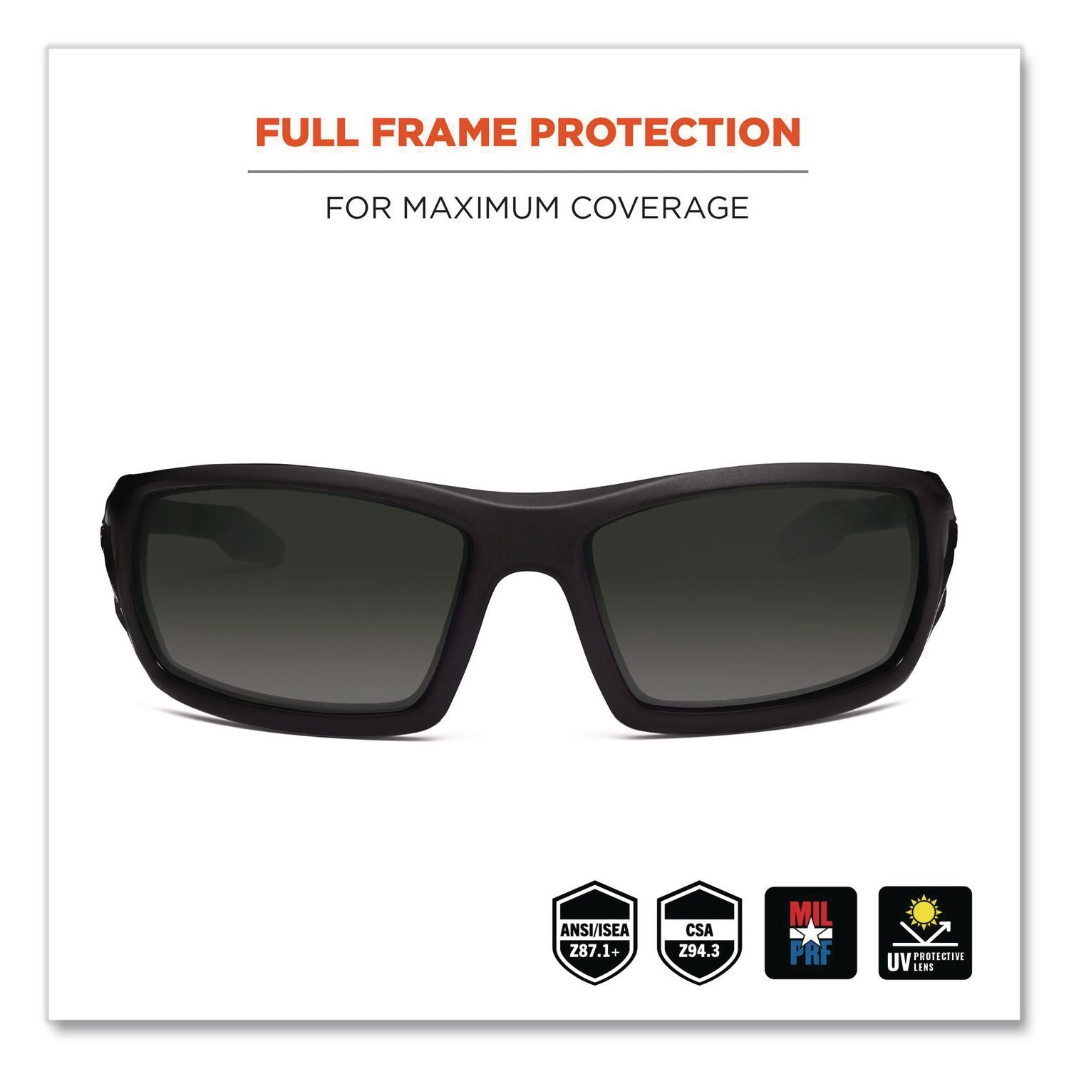 Skullerz Odin Safety Glasses, Black Frame/Smoke Lens, Anti-Fog, Nylon/Polycarb, Ships in 1-3 Business Days