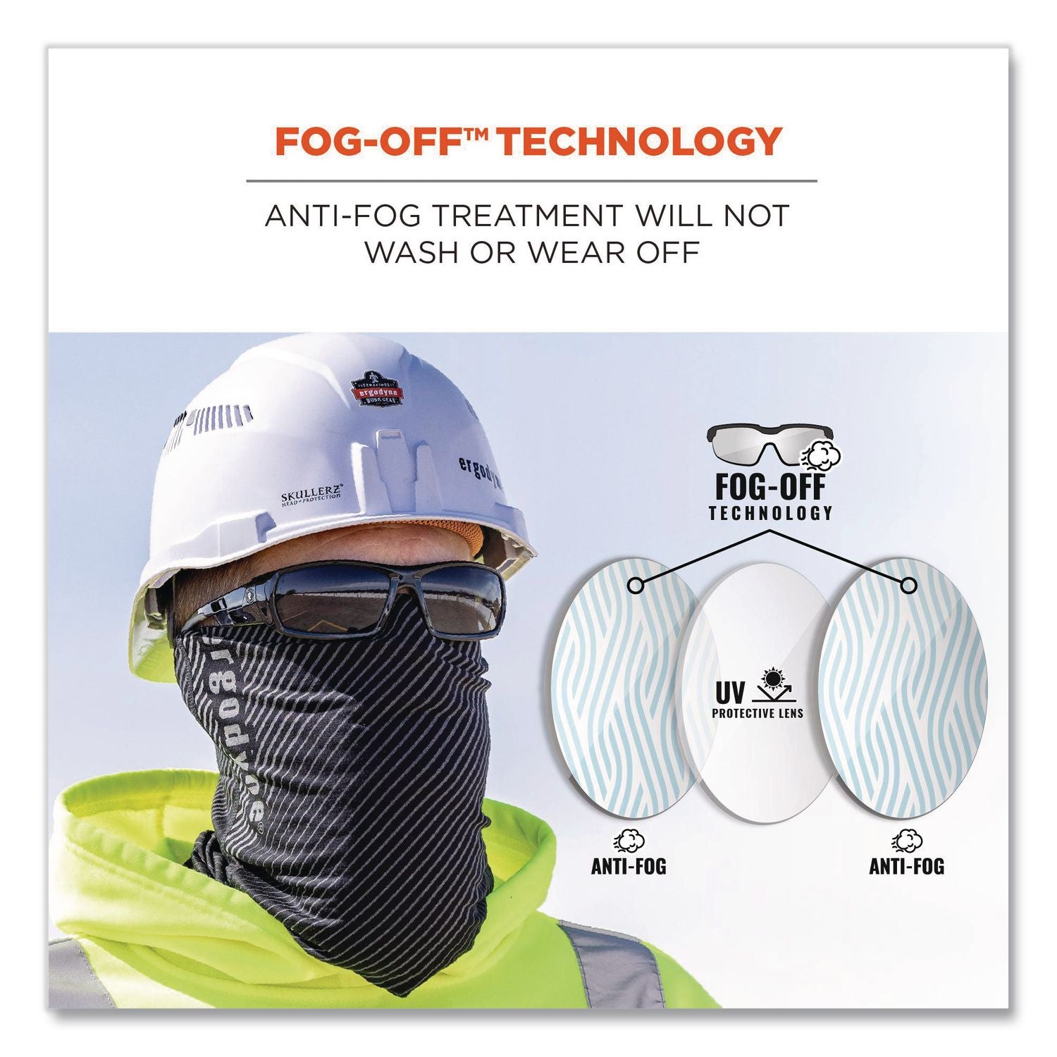 Skullerz Odin Safety Glasses, Black Frame/Smoke Lens, Anti-Fog, Nylon/Polycarb, Ships in 1-3 Business Days