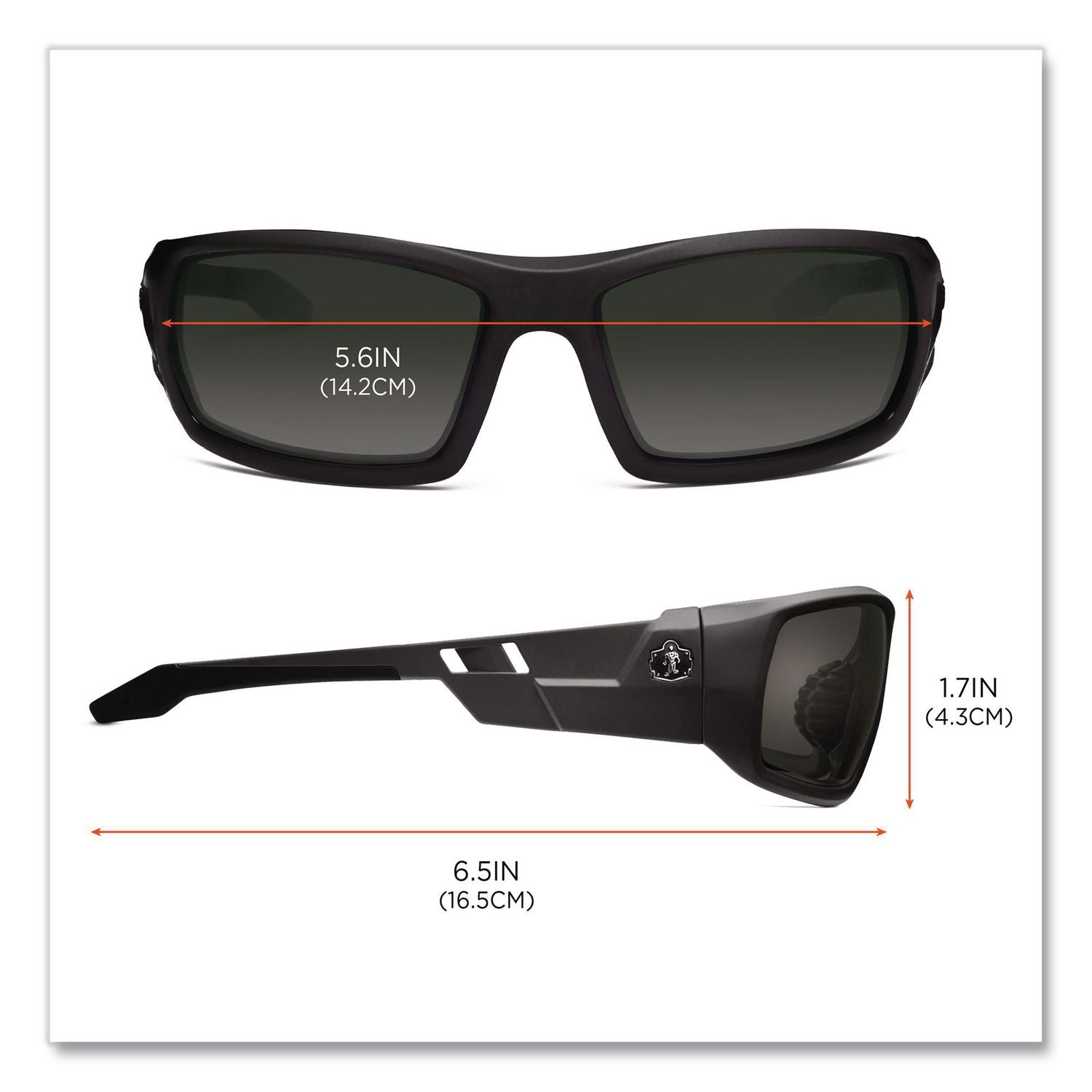 Skullerz Odin Safety Glasses, Black Frame/Smoke Lens, Anti-Fog, Nylon/Polycarb, Ships in 1-3 Business Days