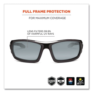 Skullerz Odin Safety Glasses, Black Frame/Silver Lens, Nylon/Polycarb, Ships in 1-3 Business Days
