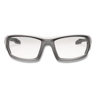 Skullerz Odin Safety Glasses, Gray Frame/Clear Lens, Anti-Fog, Nylon/Polycarb, Ships in 1-3 Business Days