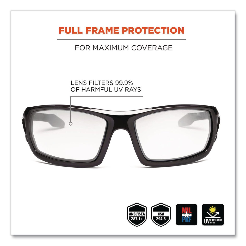 Skullerz Odin Safety Glasses, Black Frame/Indoor/Outdoor Lens, Nylon/Polycarb, Ships in 1-3 Business Days