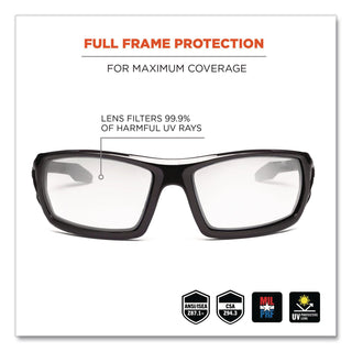 Skullerz Odin Safety Glasses, Black Frame/Indoor/Outdoor Lens, Nylon/Polycarb, Ships in 1-3 Business Days
