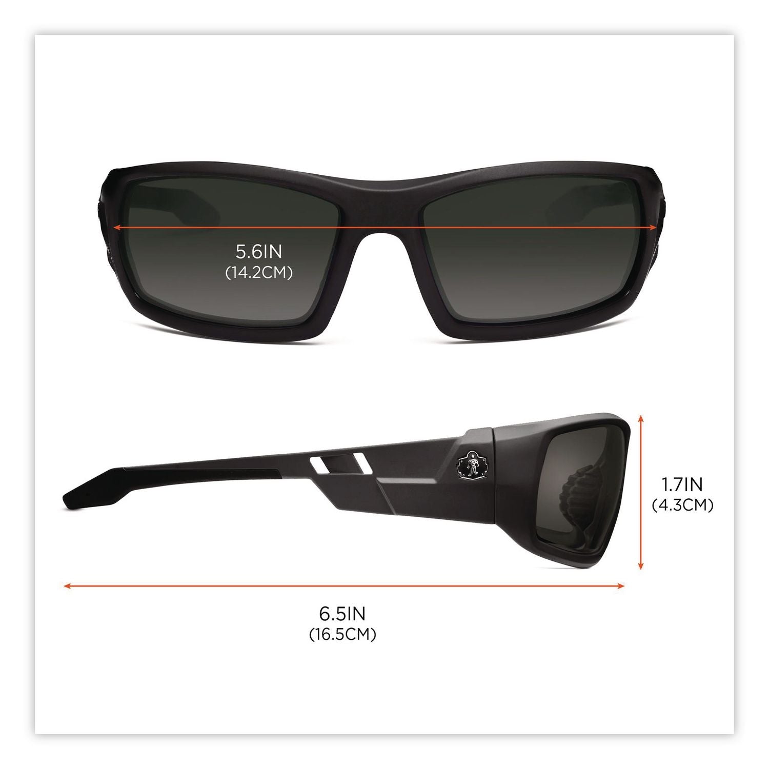 Skullerz Odin Safety Glasses, Matte Black Frame/Smoke Lens, Nylon/Polycarb, Ships in 1-3 Business Days