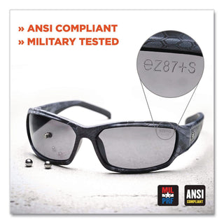 Skullerz Odin Safety Glasses, Matte Black Frame/Silver Lens, Nylon/Polycarb, Ships in 1-3 Business Days